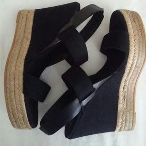 TORY BURCH Black Espadrilles Sz 7.5